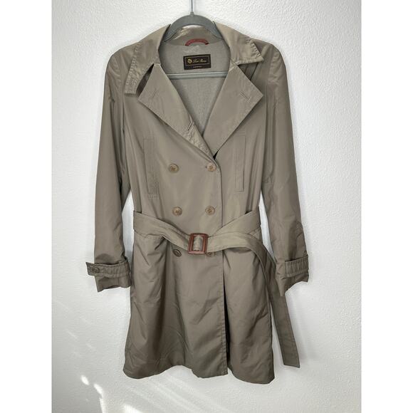Loro Piana Storm System Khaki Button Front Belted Trench Coat 38 / 6 - Picture 1 of 13